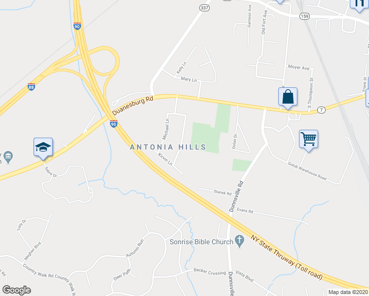 map of restaurants, bars, coffee shops, grocery stores, and more near 1033 Saint Lucille Drive in Schenectady