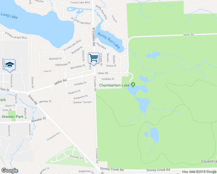 map of restaurants, bars, coffee shops, grocery stores, and more near 1352 Harding Avenue in Orion charter Township