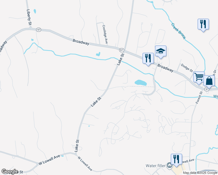 map of restaurants, bars, coffee shops, grocery stores, and more near 202 Mohawk Trail in Haverhill