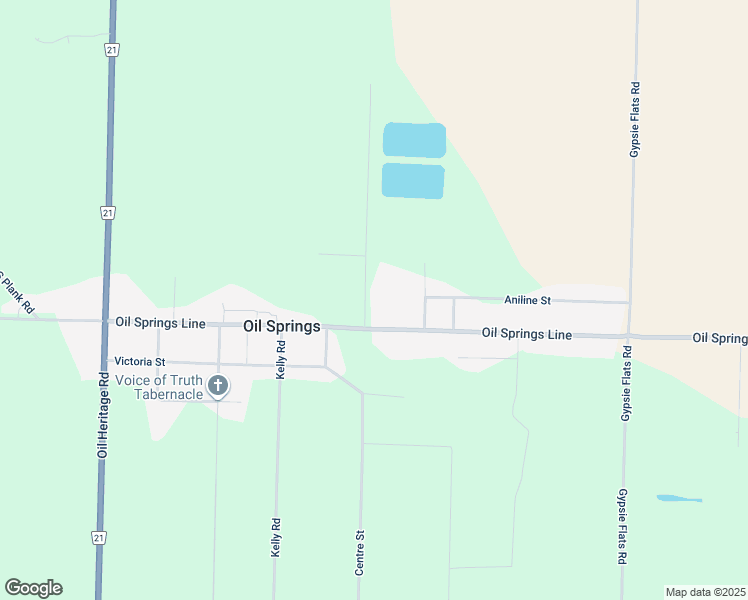 map of restaurants, bars, coffee shops, grocery stores, and more near 2614 Frederick Street in Oil Springs