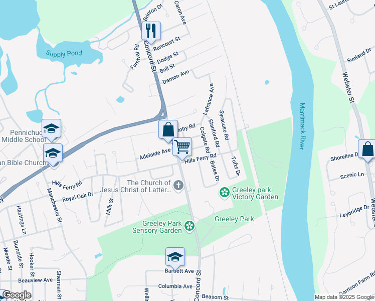 map of restaurants, bars, coffee shops, grocery stores, and more near 133 Princeton Rd in Nashua
