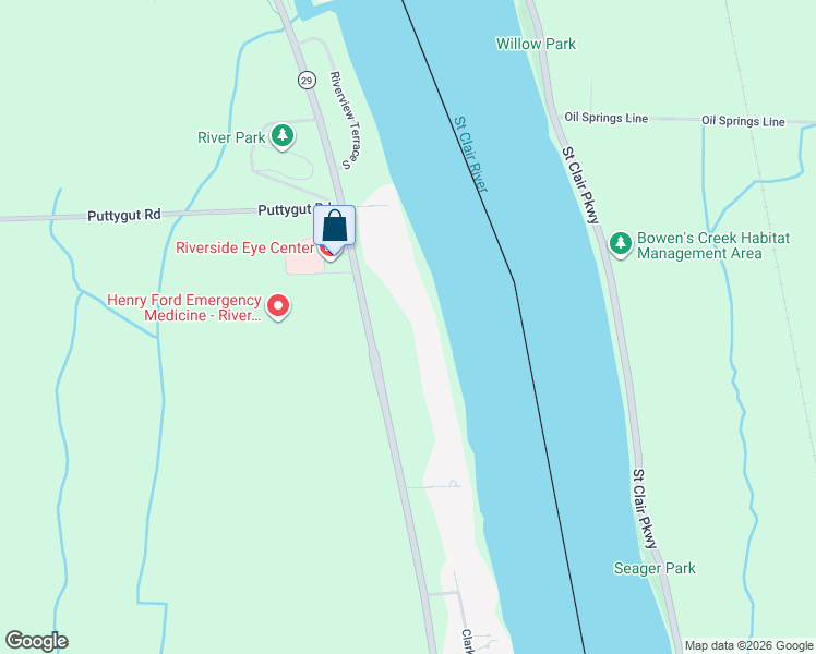 map of restaurants, bars, coffee shops, grocery stores, and more near 4153 River Road in East China