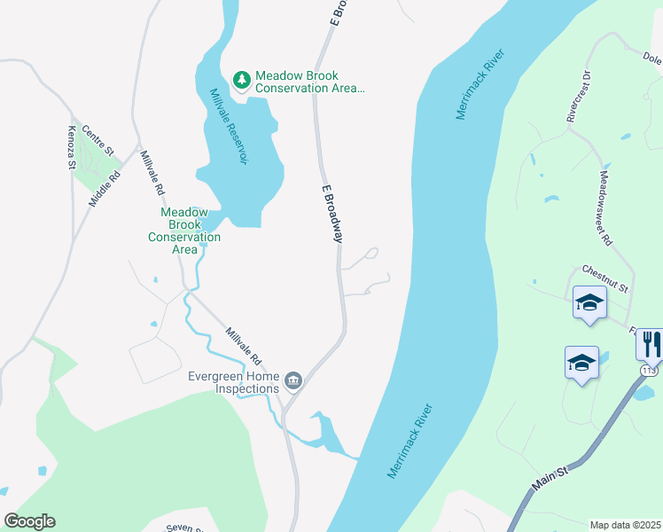 map of restaurants, bars, coffee shops, grocery stores, and more near 460 East Broadway in Haverhill