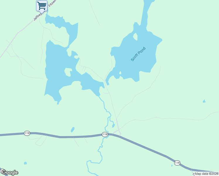 map of restaurants, bars, coffee shops, grocery stores, and more near 97 Scott Pond Road in Fitzwilliam