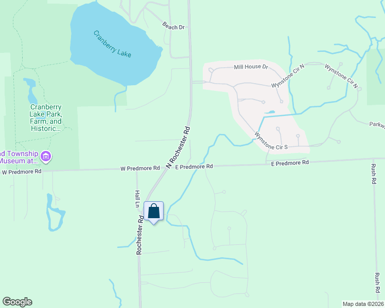 map of restaurants, bars, coffee shops, grocery stores, and more near 225 East Predmore Road in Oakland County