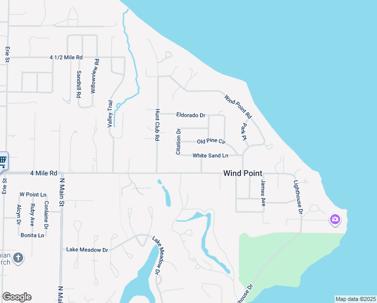 map of restaurants, bars, coffee shops, grocery stores, and more near 112 White Sand Lane in Wind Point