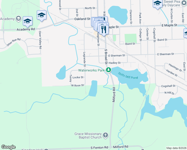 map of restaurants, bars, coffee shops, grocery stores, and more near 415-417 Legrande Street in Holly