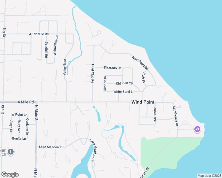 map of restaurants, bars, coffee shops, grocery stores, and more near 112 White Sand Lane in Wind Point
