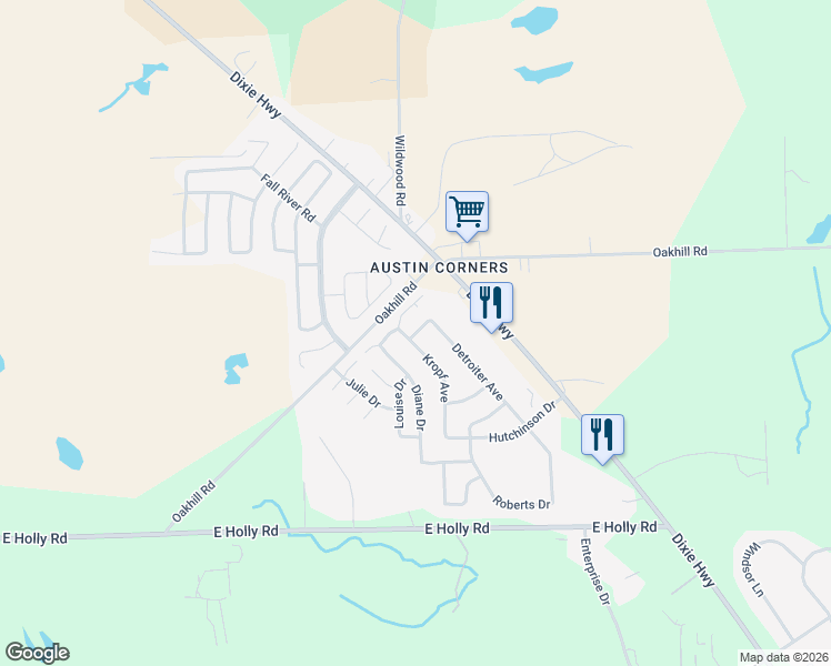 map of restaurants, bars, coffee shops, grocery stores, and more near 9541 Earl Drive in Springfield Township