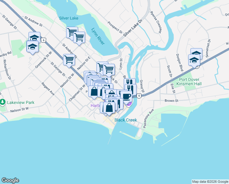 map of restaurants, bars, coffee shops, grocery stores, and more near 24 Saint Andrew Street in Norfolk
