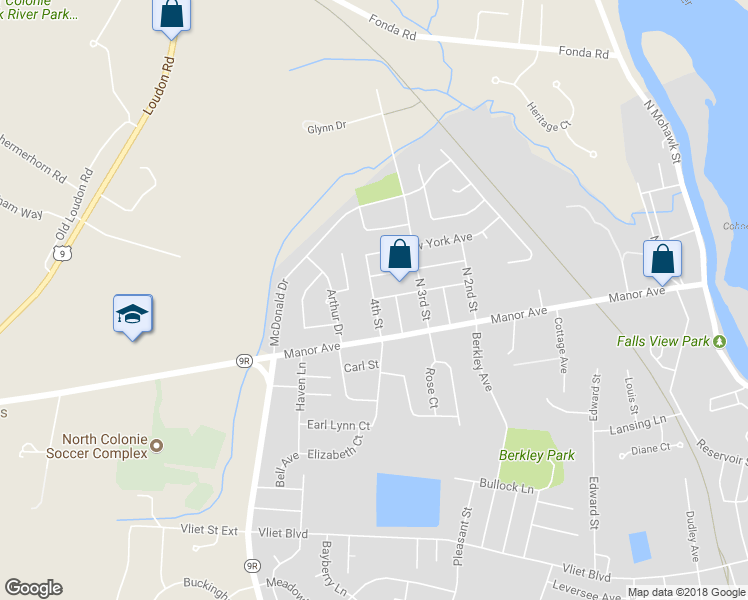 map of restaurants, bars, coffee shops, grocery stores, and more near 99 4th Street in Cohoes
