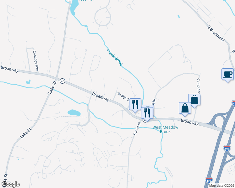map of restaurants, bars, coffee shops, grocery stores, and more near 31 Lela Avenue in Haverhill