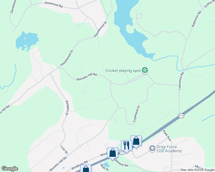 map of restaurants, bars, coffee shops, grocery stores, and more near 93 Barretts Hill Road in Hudson