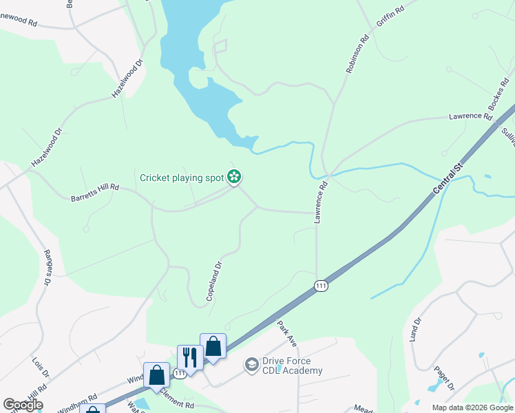map of restaurants, bars, coffee shops, grocery stores, and more near 32 Dugout Rd in Hudson