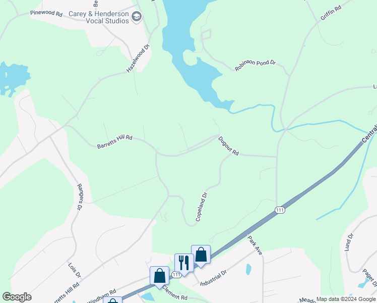 map of restaurants, bars, coffee shops, grocery stores, and more near 12 Dugout Road in Hudson