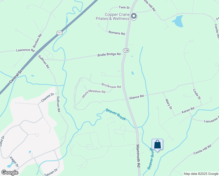 map of restaurants, bars, coffee shops, grocery stores, and more near 2 Misty Meadow Road in Windham