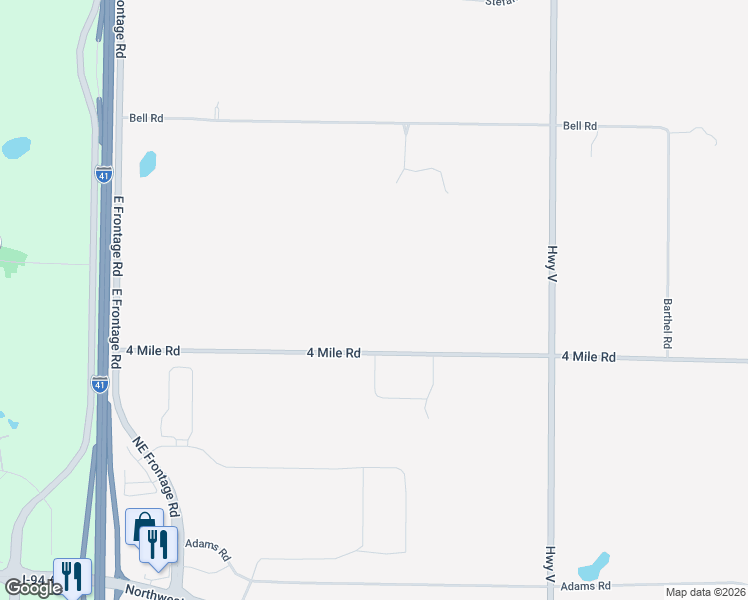 map of restaurants, bars, coffee shops, grocery stores, and more near 13010 4 Mile Road in Caledonia