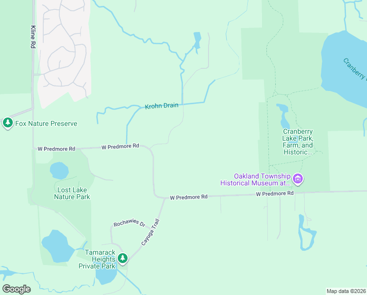 map of restaurants, bars, coffee shops, grocery stores, and more near 980 West Predmore Road in Oakland charter Township