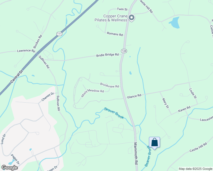 map of restaurants, bars, coffee shops, grocery stores, and more near 2 Misty Meadow Road in Windham