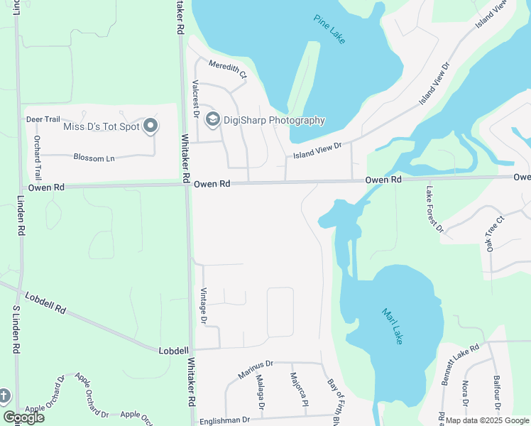 map of restaurants, bars, coffee shops, grocery stores, and more near 5159 Owen Road in Linden