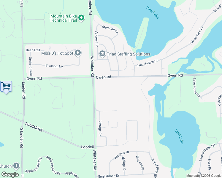 map of restaurants, bars, coffee shops, grocery stores, and more near 5159 Owen Road in Linden