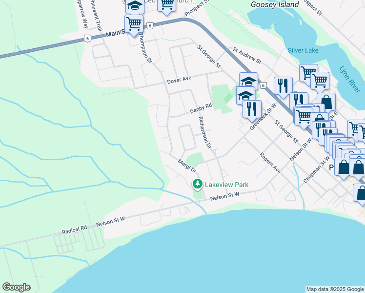 map of restaurants, bars, coffee shops, grocery stores, and more near in Port Dover