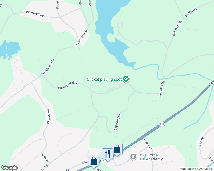 map of restaurants, bars, coffee shops, grocery stores, and more near 6 Dugout Road in Hudson