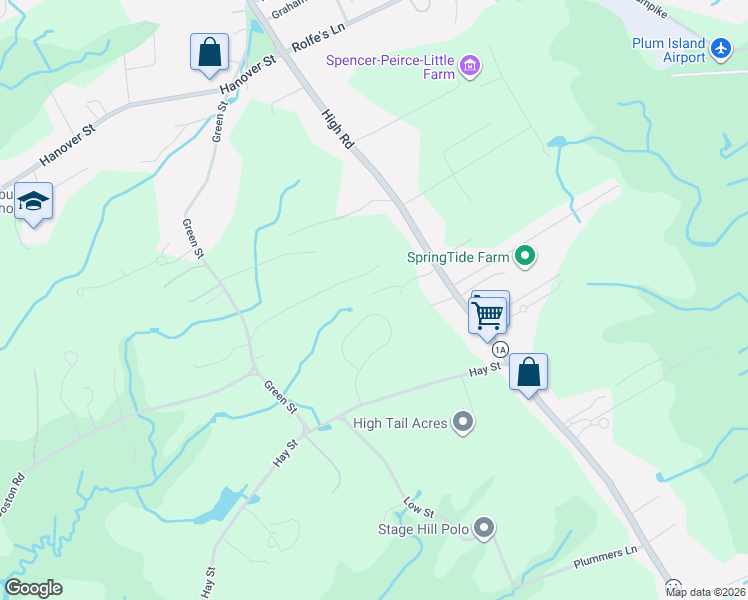 map of restaurants, bars, coffee shops, grocery stores, and more near 4 Knight's Court in Newbury