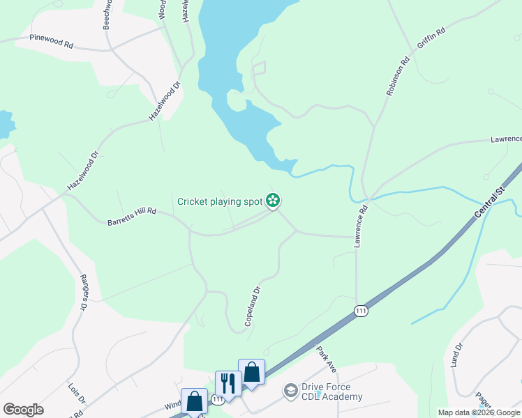 map of restaurants, bars, coffee shops, grocery stores, and more near 20 Dugout Road in Hudson