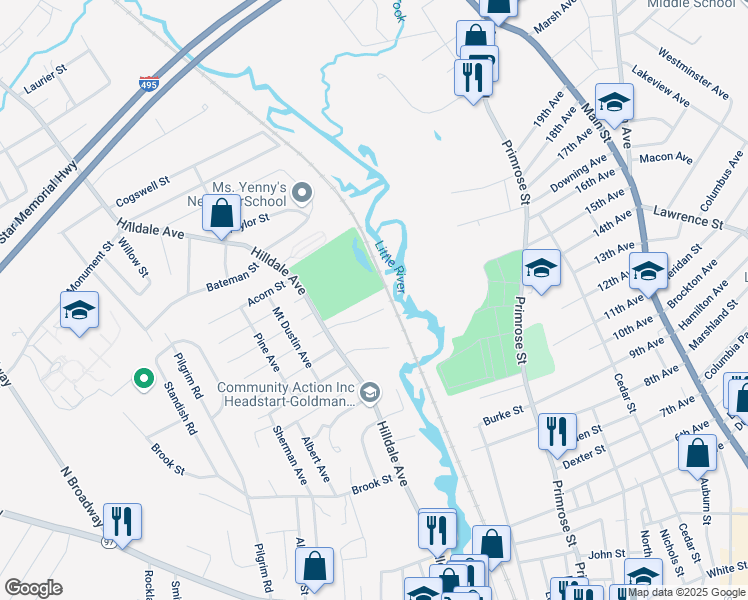 map of restaurants, bars, coffee shops, grocery stores, and more near 26 Jefferey Lane in Haverhill