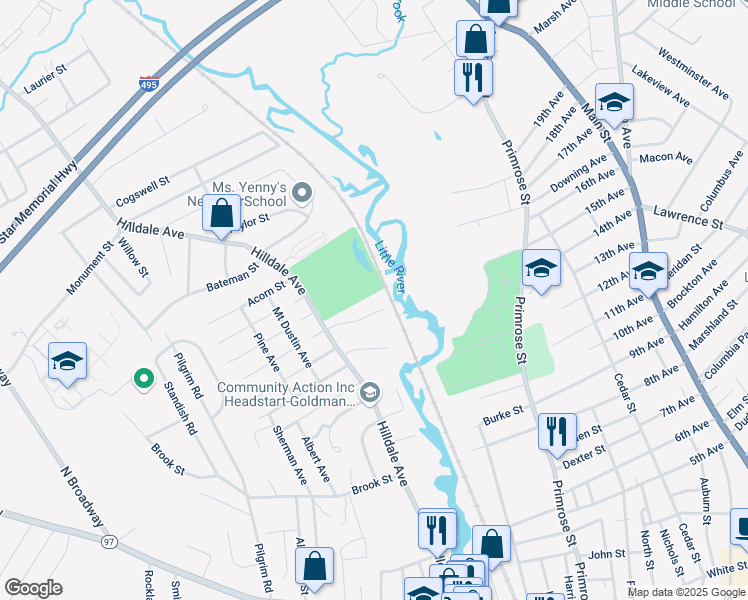map of restaurants, bars, coffee shops, grocery stores, and more near 26 Jefferey Lane in Haverhill
