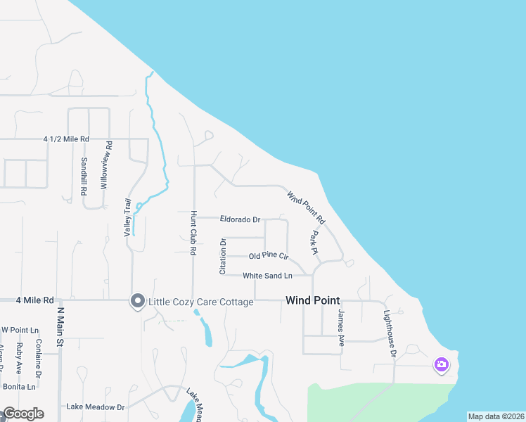 map of restaurants, bars, coffee shops, grocery stores, and more near 5340 Wind Point Road in Wind Point