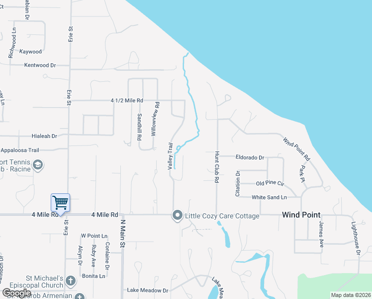 map of restaurants, bars, coffee shops, grocery stores, and more near 5131 Ravenswood Lane in Wind Point
