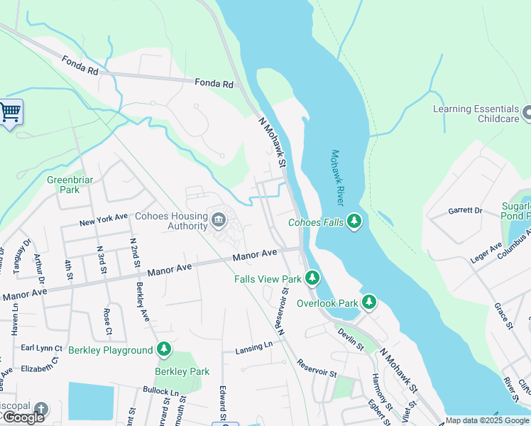 map of restaurants, bars, coffee shops, grocery stores, and more near 24 Taylor Street in Cohoes
