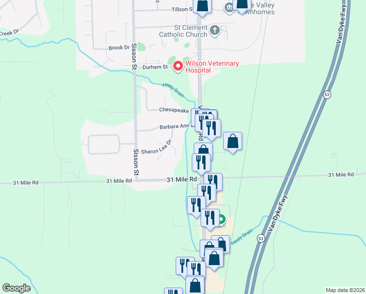 map of restaurants, bars, coffee shops, grocery stores, and more near 11946 Springdale Court in Washington