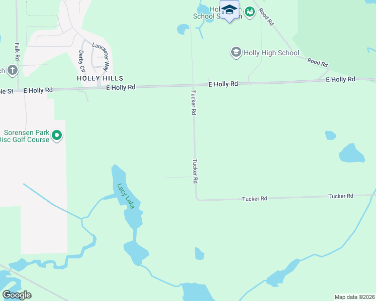 map of restaurants, bars, coffee shops, grocery stores, and more near 16402 Tucker Road in Holly