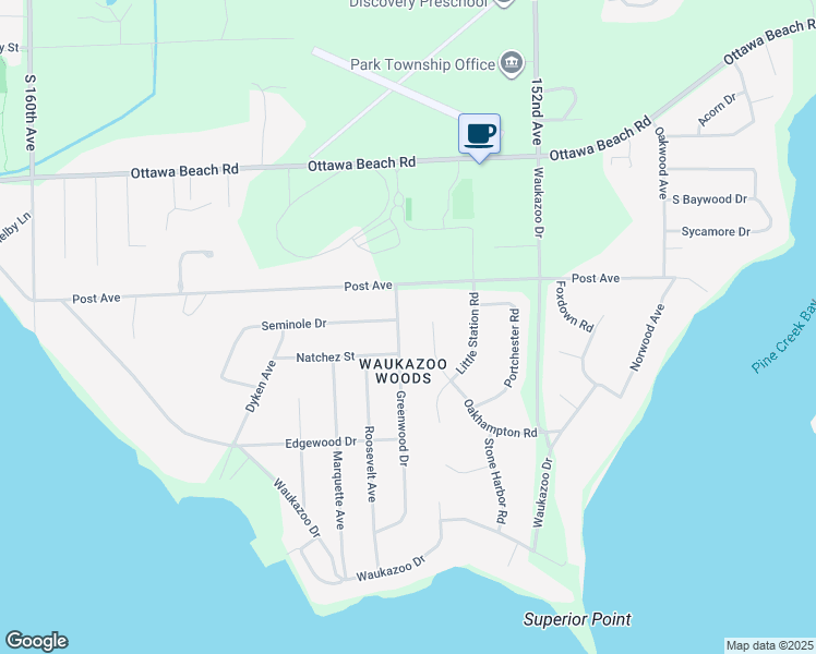 map of restaurants, bars, coffee shops, grocery stores, and more near 1290 Oakhampton Road in Holland