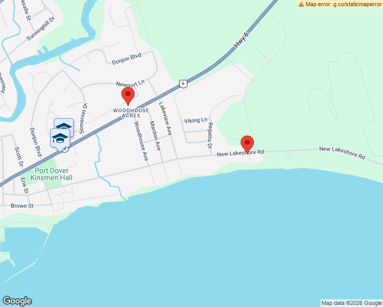 map of restaurants, bars, coffee shops, grocery stores, and more near 137 New Lake Shore Road in Port Dover