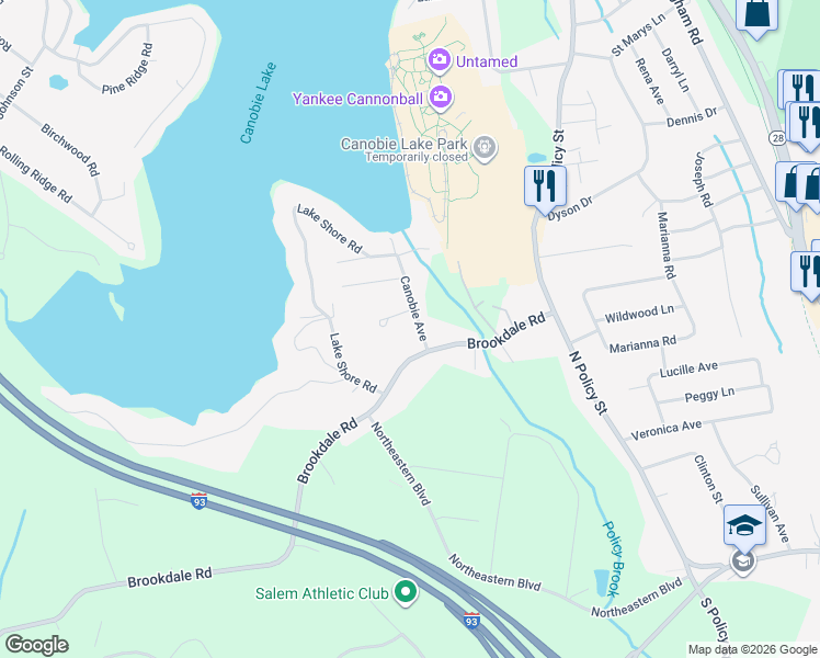 map of restaurants, bars, coffee shops, grocery stores, and more near 12 Trey Circle in Salem