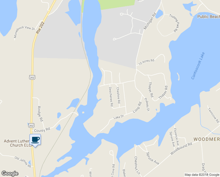 map of restaurants, bars, coffee shops, grocery stores, and more near 39 Monadnock Road in Rindge