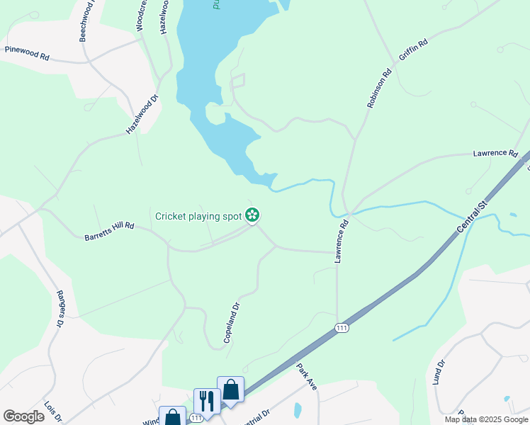 map of restaurants, bars, coffee shops, grocery stores, and more near 28 Dugout Road in Hudson