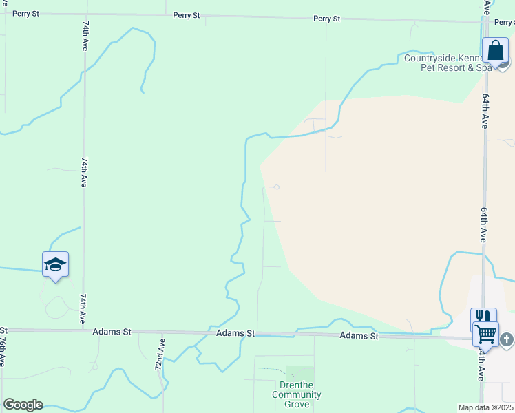 map of restaurants, bars, coffee shops, grocery stores, and more near 1123 Esker Drive in Zeeland