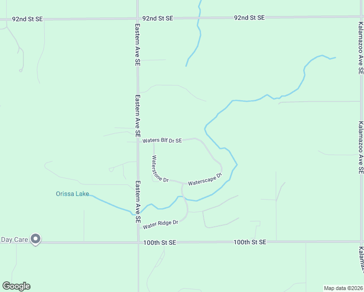 map of restaurants, bars, coffee shops, grocery stores, and more near 9636 Waterstone Drive Southeast in Byron Center