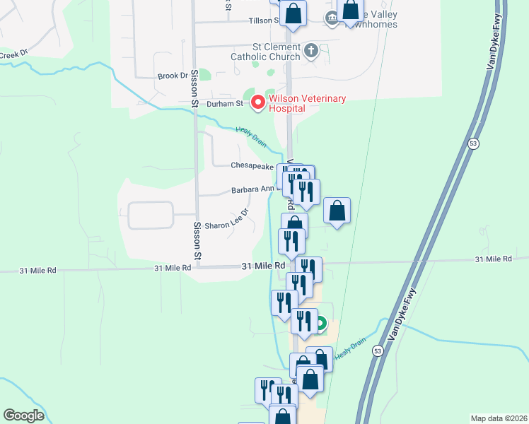 map of restaurants, bars, coffee shops, grocery stores, and more near 11946 Springdale Court in Washington
