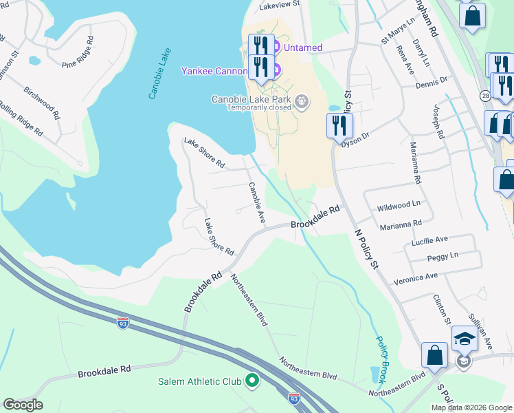 map of restaurants, bars, coffee shops, grocery stores, and more near 12 Trey Circle in Salem