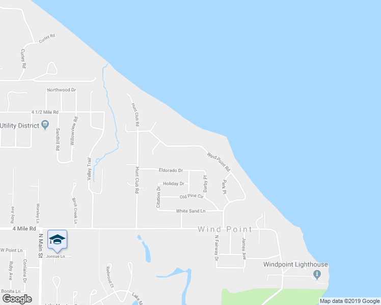 map of restaurants, bars, coffee shops, grocery stores, and more near 5330 Wind Point Road in Racine