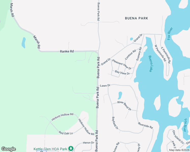 map of restaurants, bars, coffee shops, grocery stores, and more near 5320 Buena Park Road in Waterford