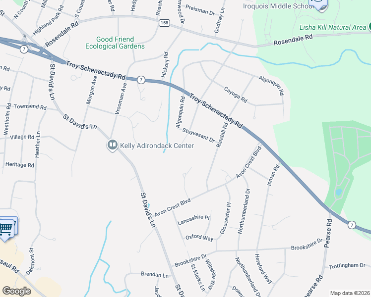 map of restaurants, bars, coffee shops, grocery stores, and more near 907 Randall Road in Schenectady County