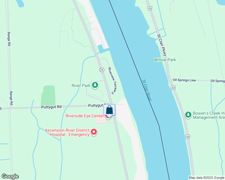 map of restaurants, bars, coffee shops, grocery stores, and more near 3916 Riverview Terrace South in East China