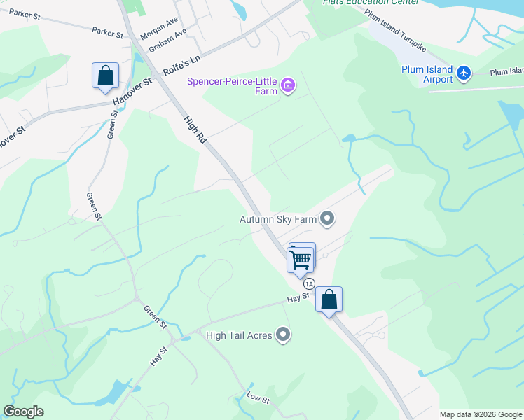 map of restaurants, bars, coffee shops, grocery stores, and more near 79 High Road in Newbury